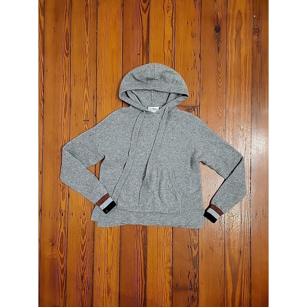 27 Miles Malibu Pullover Womens XS Hoodie Cashmere Grey Cozy Soft Relaxed Fit